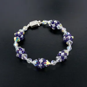 Purple & Iridescent Cluster Bracelet