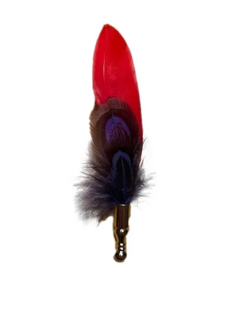 Red, Black and Blue Feather Lapel Pin