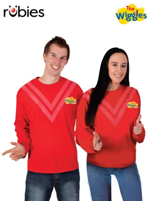 RED WIGGLE COSTUME TOP, ADULT