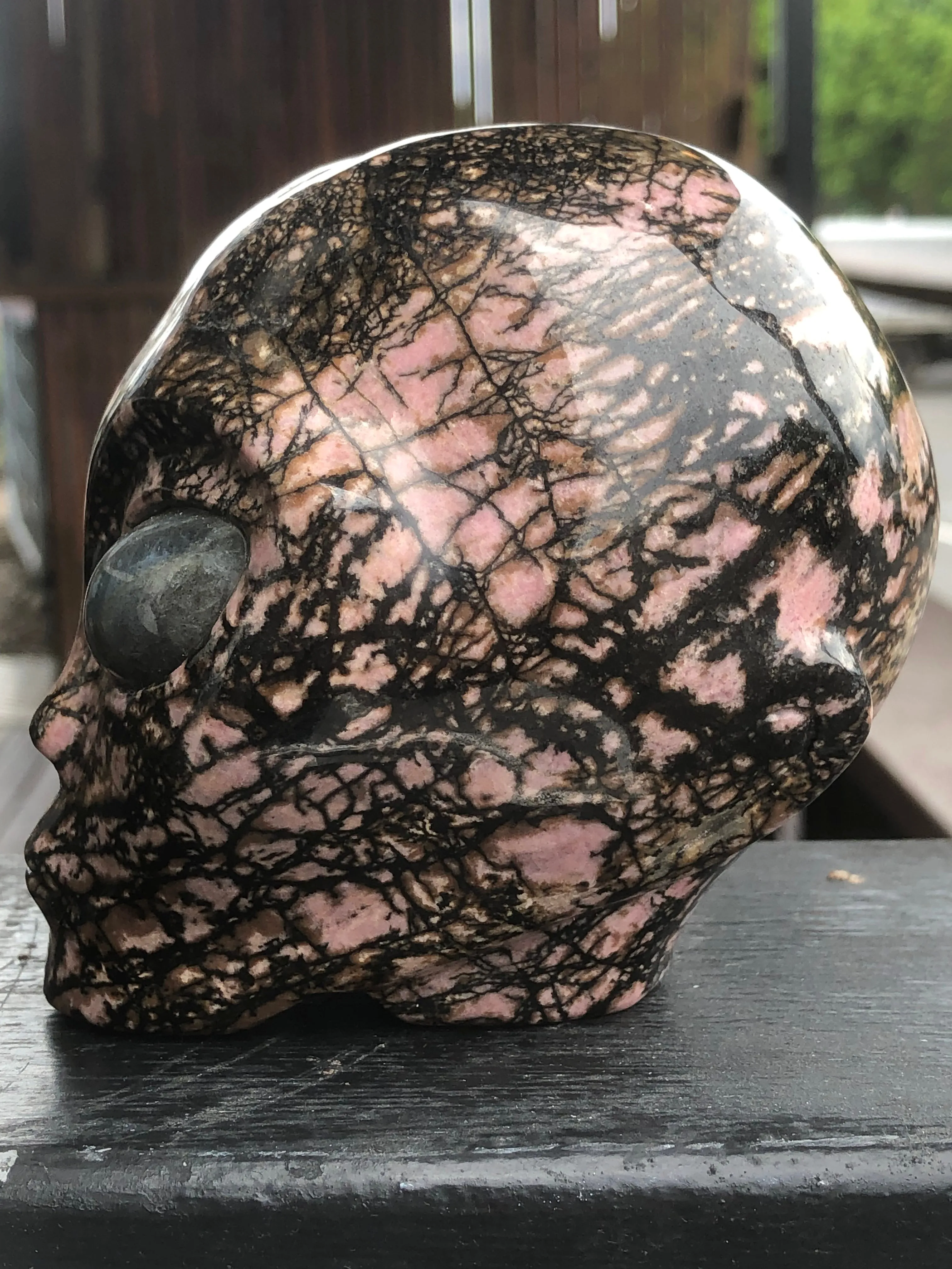 Rhodonite Alien with Labradorite Eyes [1k1439]