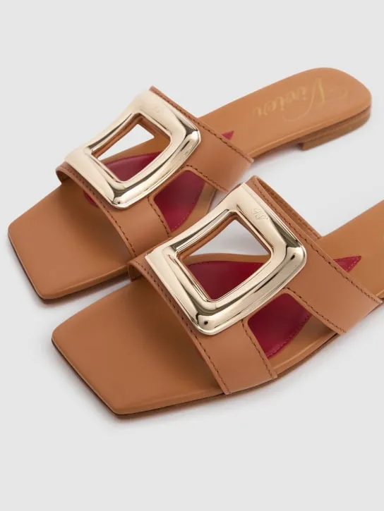 Roger Vivier   5mm New Metal buckle leather slides 