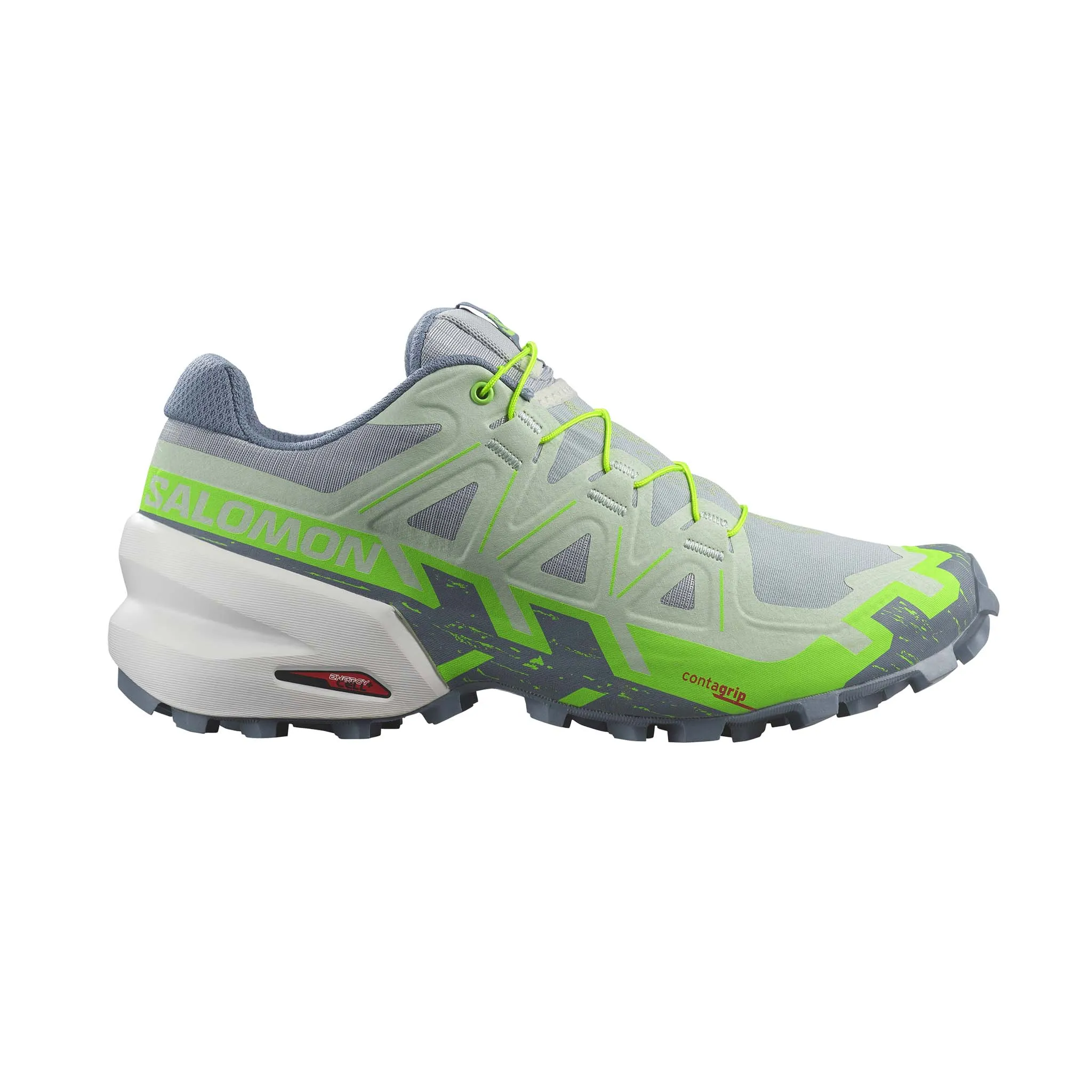 Salomon | Women's Speedcross 6 Running Shoes - Quarry/Green Gecko