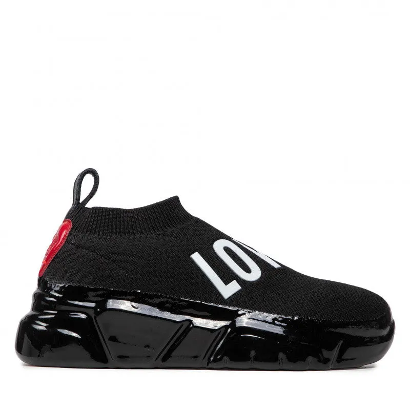 Scarpe Donna LOVE MOSCHINO Sneakers Slip On a Calzino Basso colore Nero