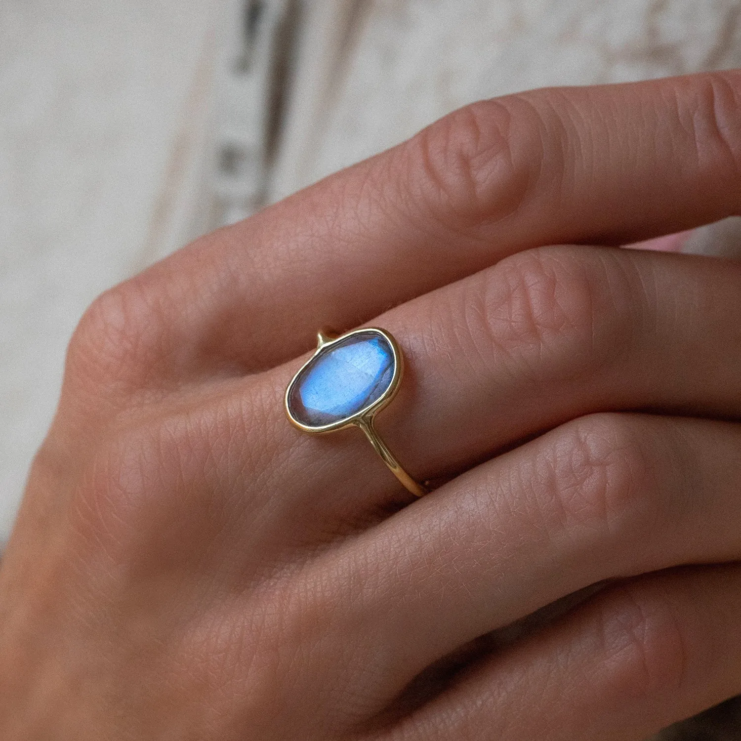 Selena Slice Ring | Labradorite