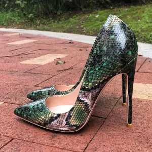 Serpentine Chic Pointed Toe Slip-on High Heel Pumps