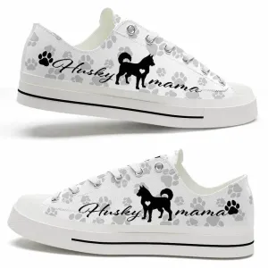 Siberian Husky Paws Pattern Low Top Shoes - Happy International Dog Day Canvas Sneaker, Dog Printed Shoes, Canvas Shoes For Men, Women