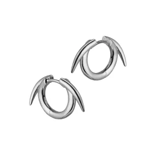 Silver Quill Hoop Earrings