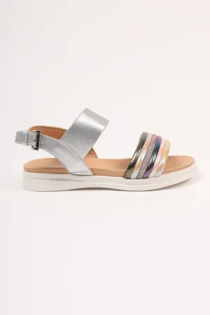 Silver Strap Sandal