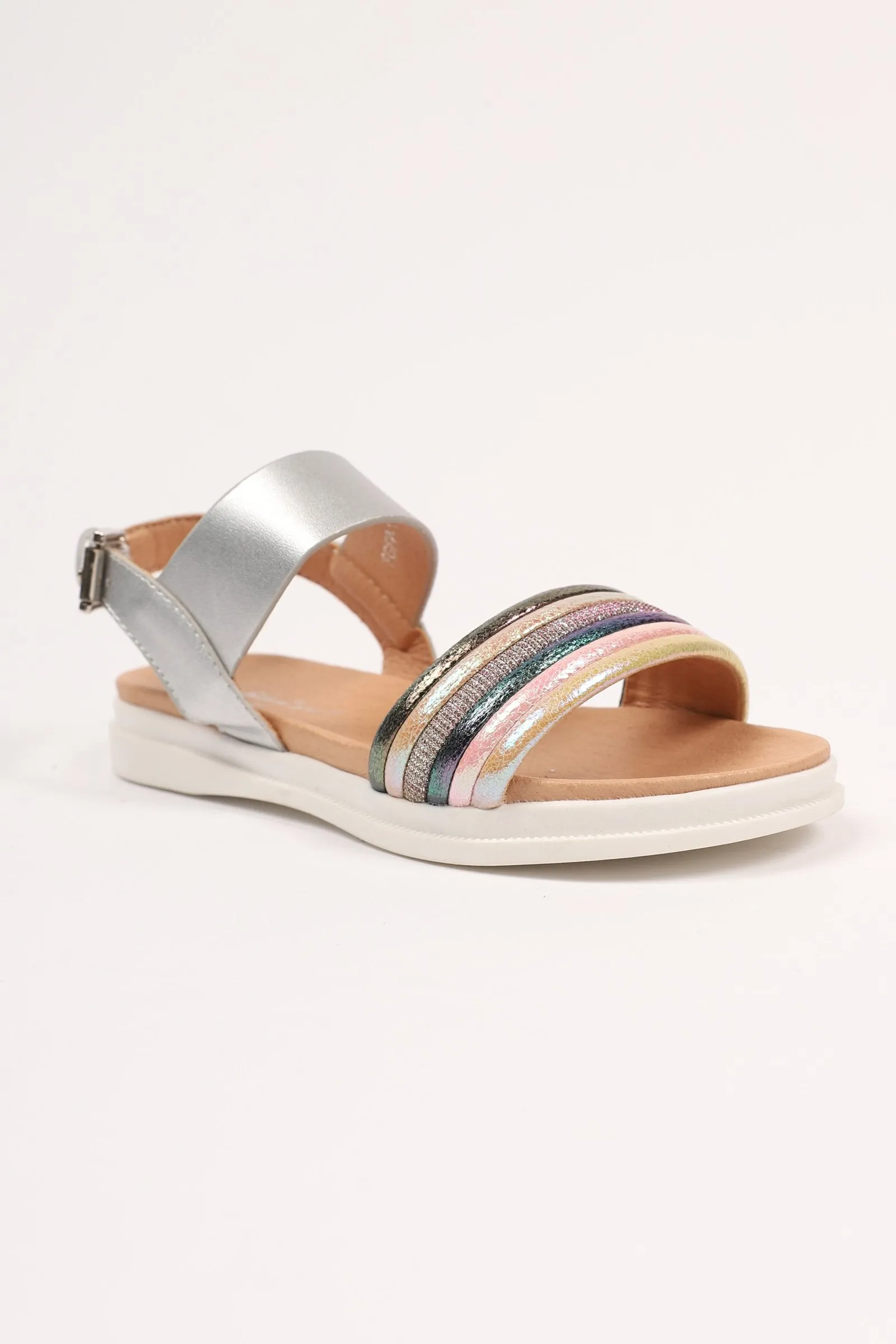 Silver Strap Sandal