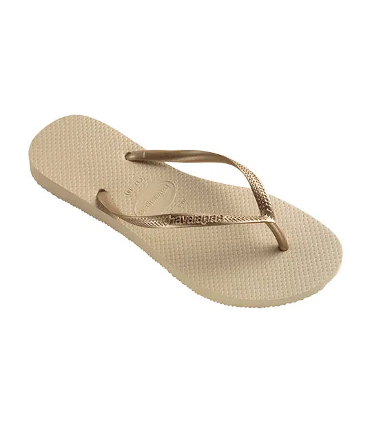 Slim Flip Flops Sand Gray/Light Golden