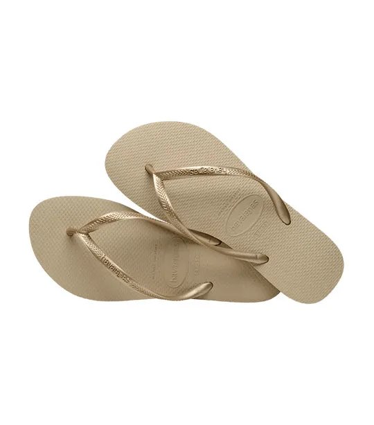 Slim Flip Flops Sand Gray/Light Golden