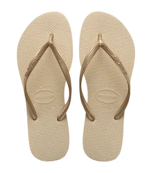 Slim Flip Flops Sand Gray/Light Golden