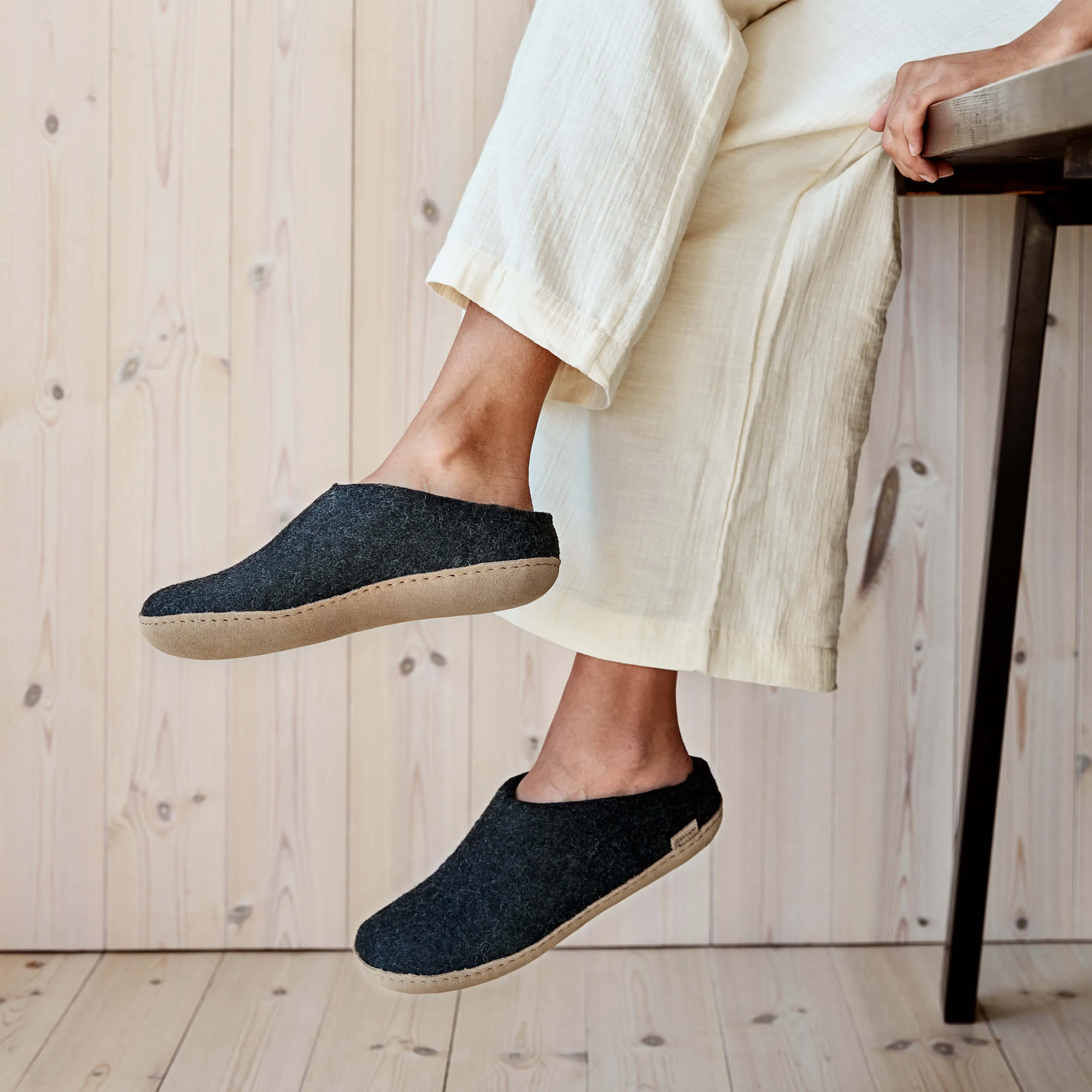 Slip-on with leather sole - Charcoal