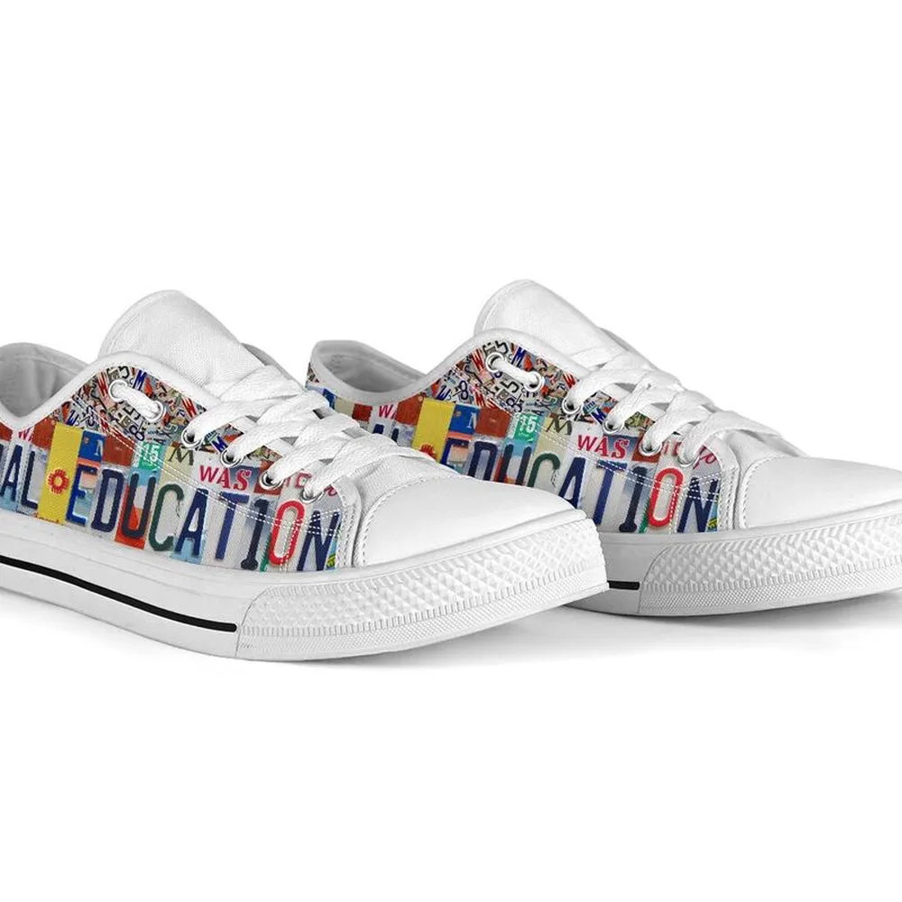 Special Education License Plates Low Top Shoes, Teacher Shoes, Low Top Sneakers