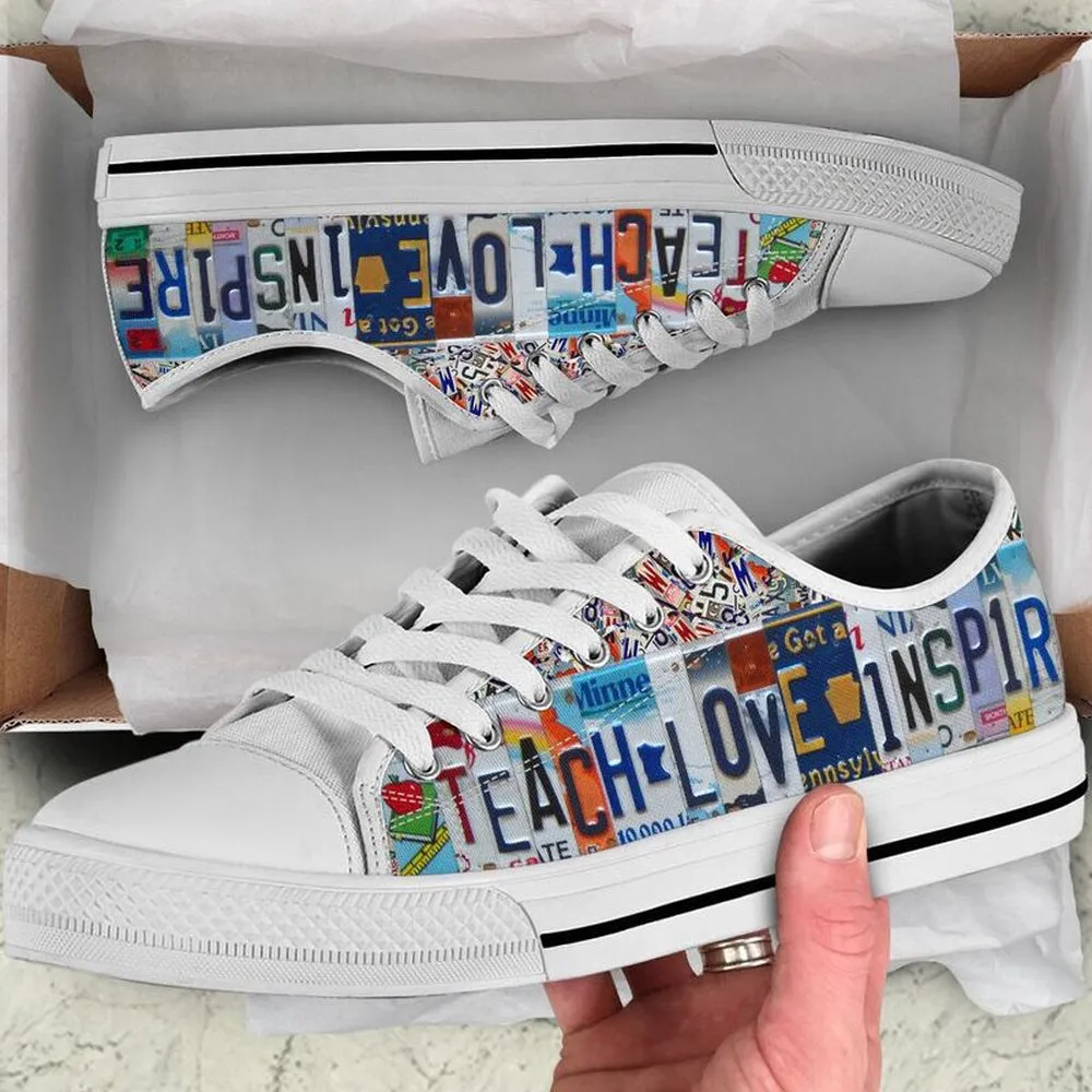 Special Education License Plates Low Top Shoes, Teacher Shoes, Low Top Sneakers