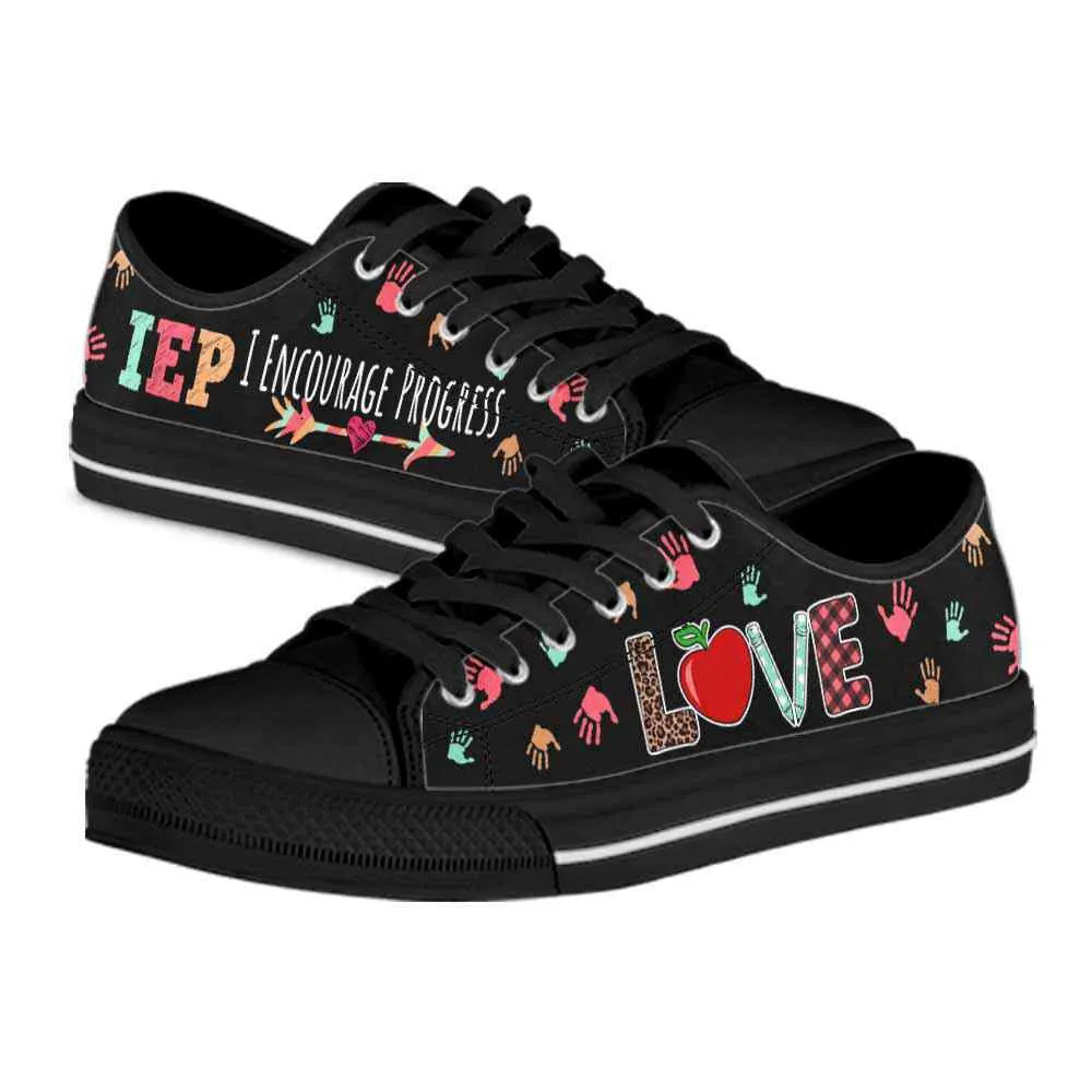 Sped Teacher Love I Encourage Progress Low Top Shoes, Teacher Shoes, Low Top Sneakers