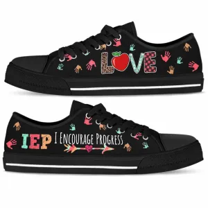 Sped Teacher Love I Encourage Progress Low Top Shoes, Teacher Shoes, Low Top Sneakers