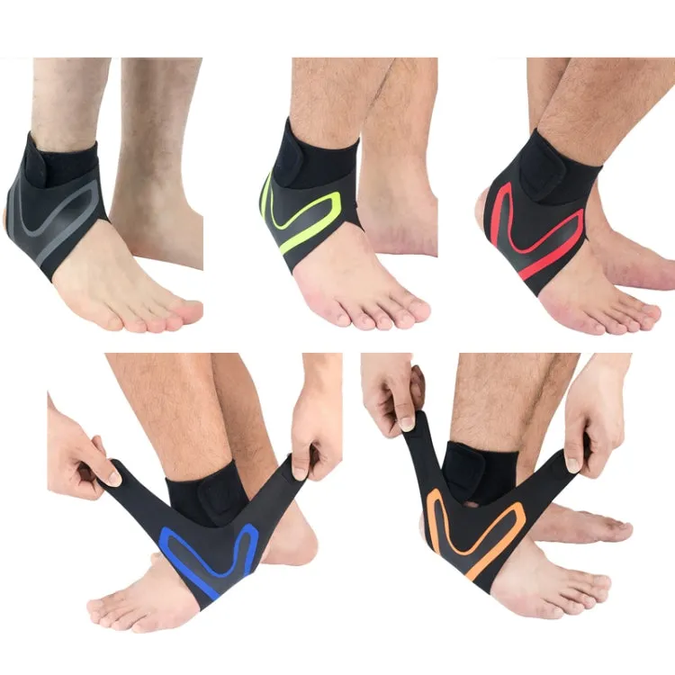 Sports Compression Anti-Sprain Ankle Guard Outdoor Basketball Football Climbing Protective Gear, Specification: M, Right Foot (Black Blue)