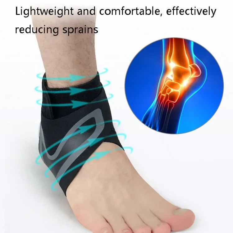 Sports Compression Anti-Sprain Ankle Guard Outdoor Basketball Football Climbing Protective Gear, Specification: M, Right Foot (Black Blue)