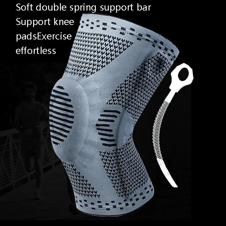 Sports Knee Pads Anti-Collision Support Compression Keep Warm Leg Sleeve Knitting Basketball Running Cycling Protective Gear, Size: M(Gray)