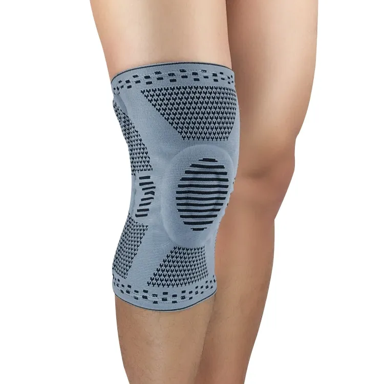 Sports Knee Pads Anti-Collision Support Compression Keep Warm Leg Sleeve Knitting Basketball Running Cycling Protective Gear, Size: M(Gray)