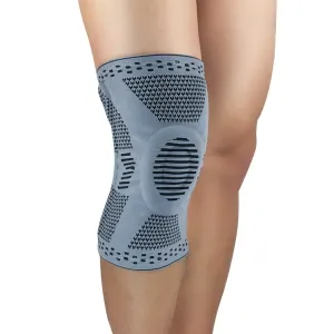 Sports Knee Pads Anti-Collision Support Compression Keep Warm Leg Sleeve Knitting Basketball Running Cycling Protective Gear, Size: M(Gray)