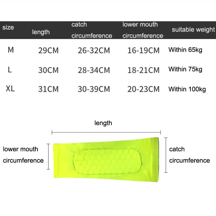 Sports Outdoor Basketball Ride Honeycomb Anti -Collision Leg Protection L (Fluorescent Green)