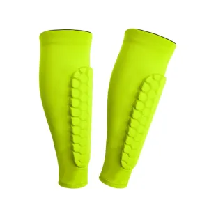 Sports Outdoor Basketball Ride Honeycomb Anti -Collision Leg Protection L (Fluorescent Green)