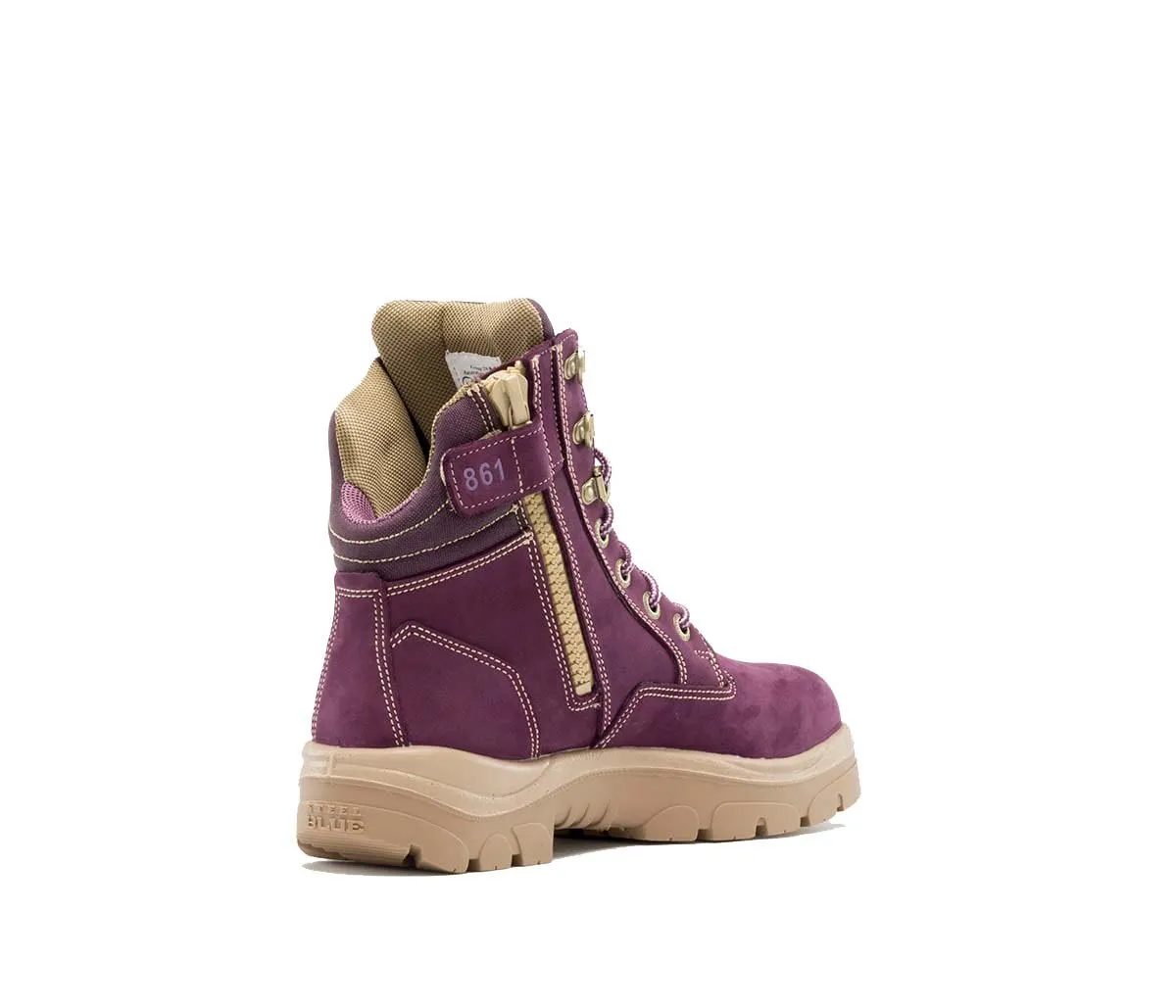 Steel Blue Southern Cross Ladies Zip Steel Toe Boots, Purple