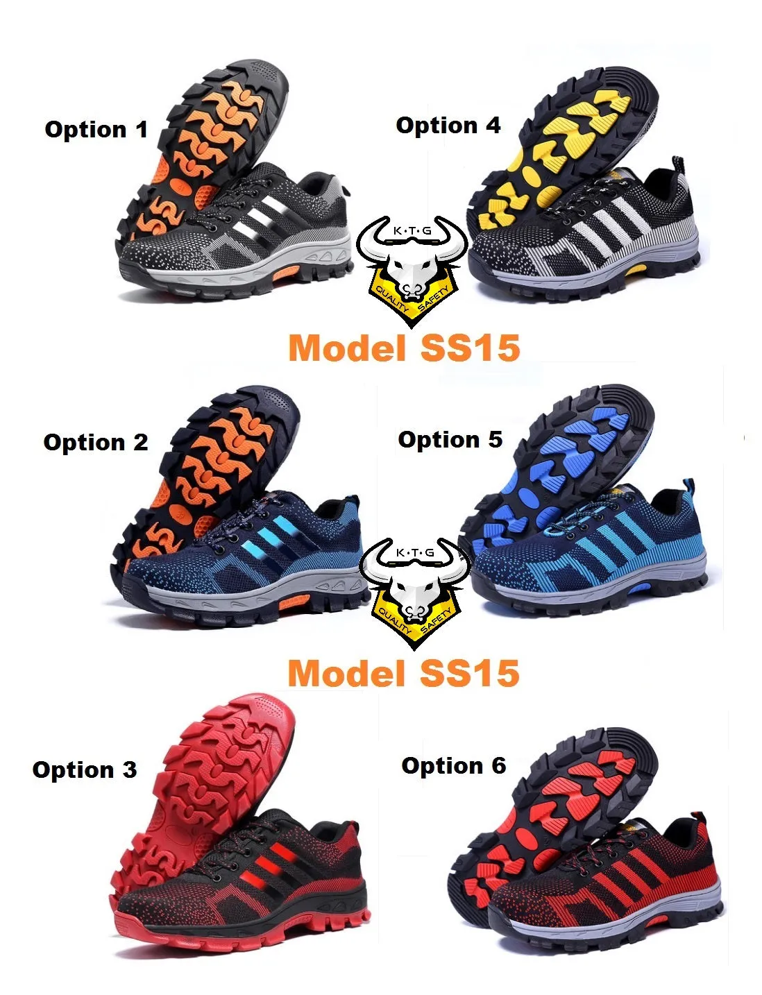 Steel Toe Sports Safety Shoes - Model SS15 (Option 1)