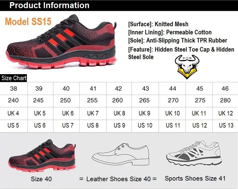 Steel Toe Sports Safety Shoes - Model SS15 (Option 1)