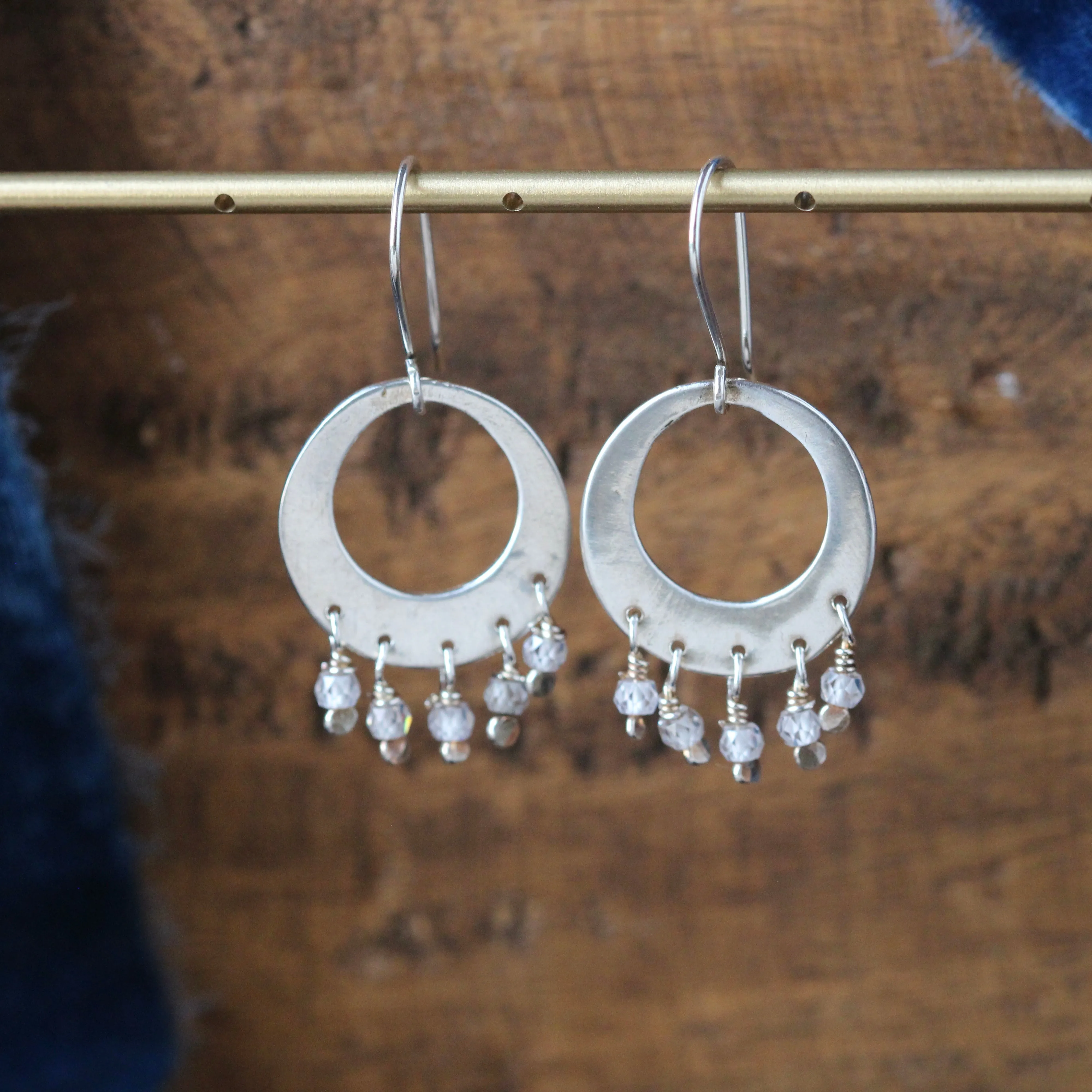 Stevie Earrings sterling silver and Cubic Zirconia