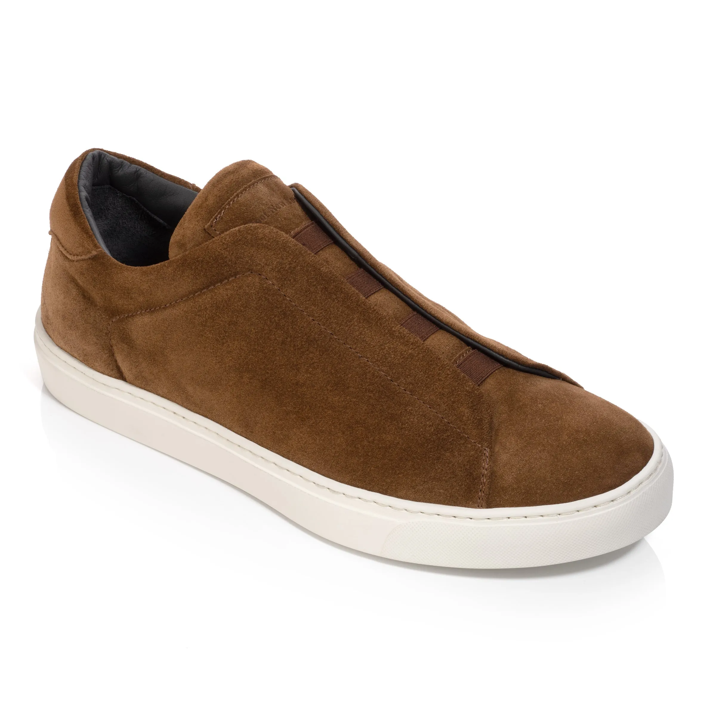 Stone Mid Brown Suede Slip-On Sneaker