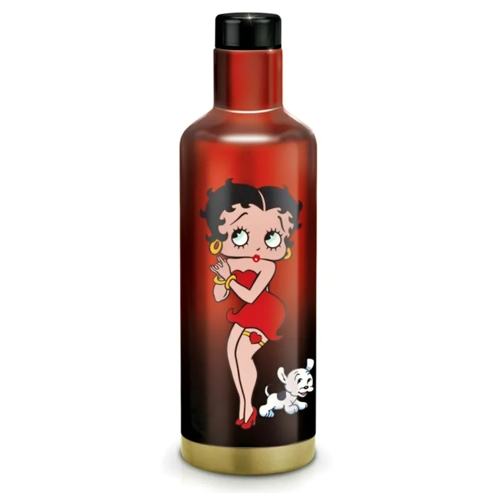 The Bradford Exchange Betty Boop™ Drinkware Collection Issue #2 17 oz. Insulated Stainless Steel Water Bottle Featuring Durable Artwork of Betty Boop and Pudgy™ 10.5-inches