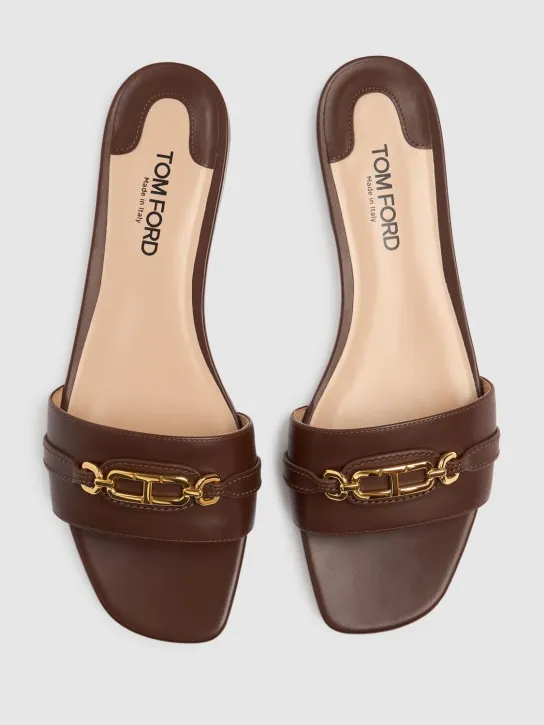 Tom Ford   5mm Whitney soft leather flat slides 