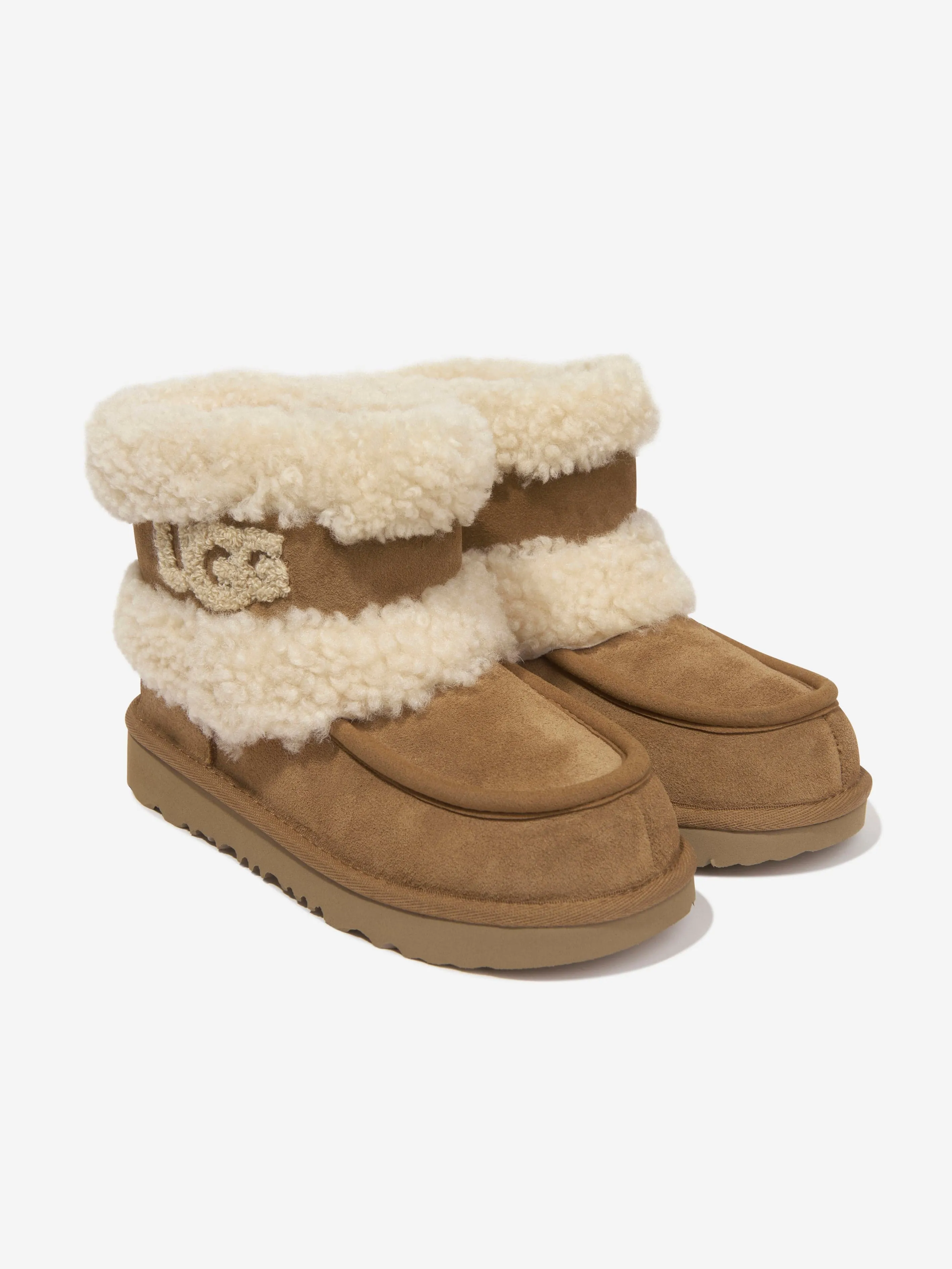 UGG Kids Ultra Mini Fluff Boots in Brown