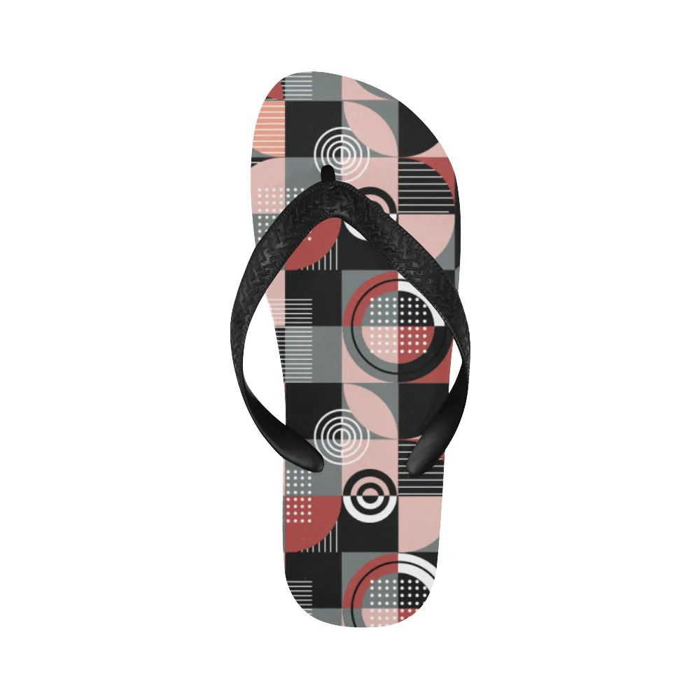 Unisex Abstract Geometrical Print Flip Flops