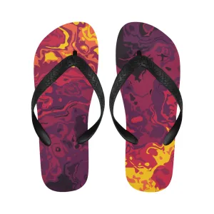 Unisex Marbling Paint Splatter Print Flip Flops