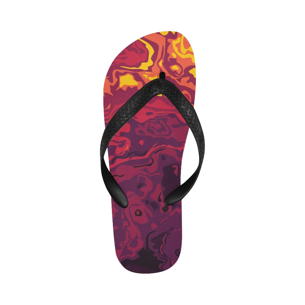 Unisex Marbling Paint Splatter Print Flip Flops