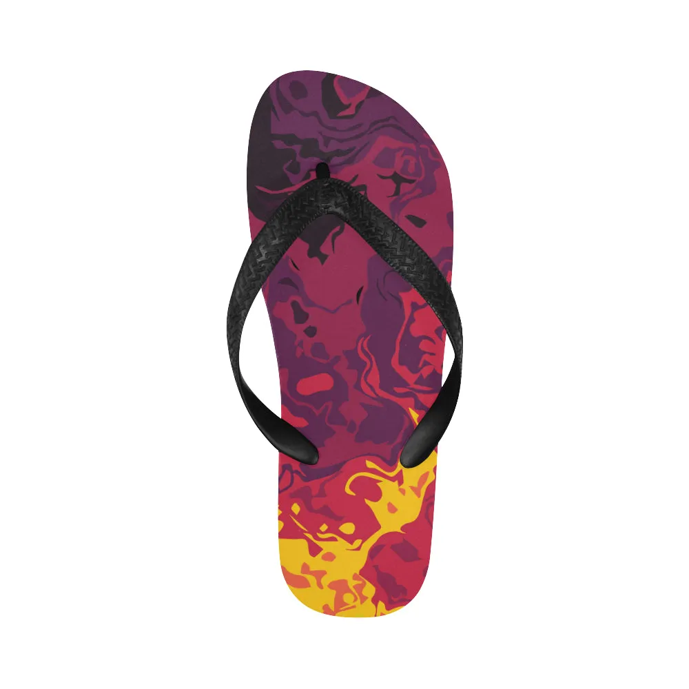 Unisex Marbling Paint Splatter Print Flip Flops