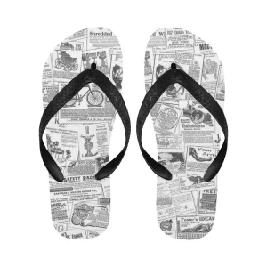 Unisex Newspaper Print Flip Flops