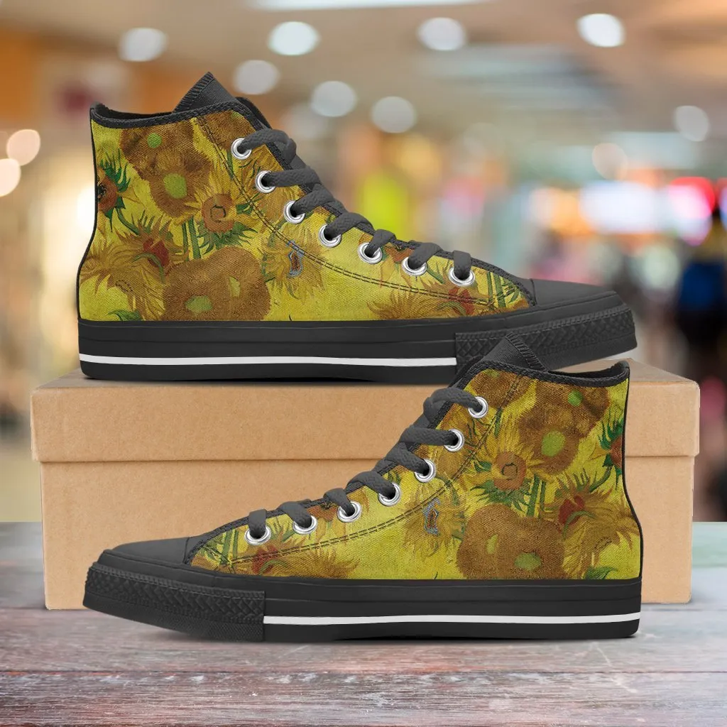 van Gogh's Sunflowers High Tops Women's Shoes