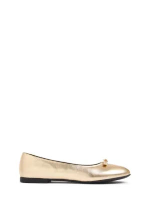 Versace   Metallic leather ballerinas w/bow 