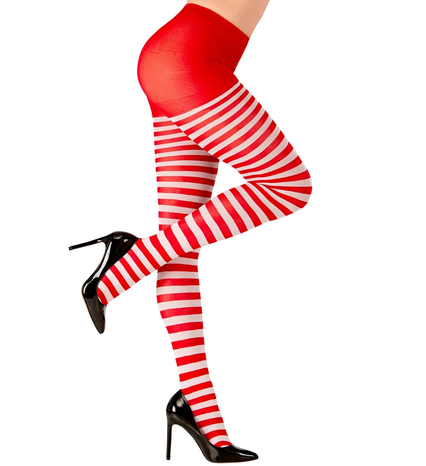 White and Red Striped Tights