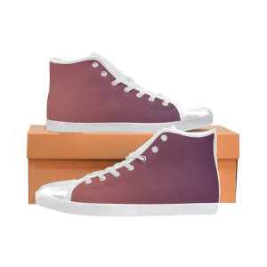 Women's Big Size Purple-Mauve Solids Print High Top Canvas Shoes