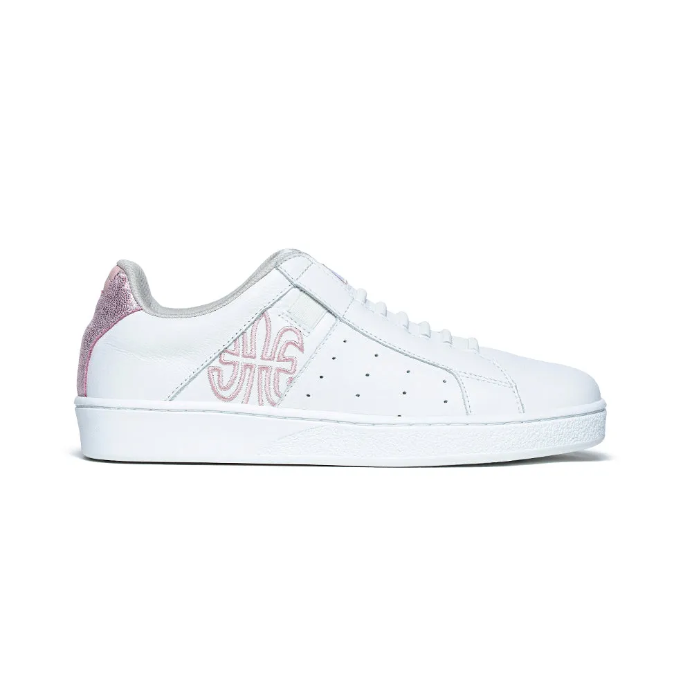 Women's Icon Genesis White Pink Glitter Leather Sneakers 91901-100