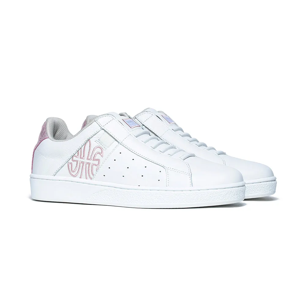 Women's Icon Genesis White Pink Glitter Leather Sneakers 91901-100