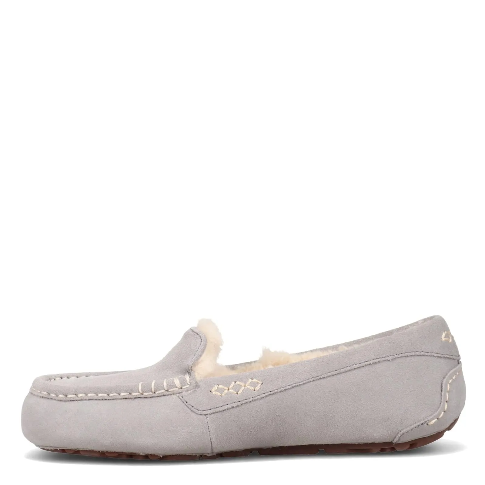 Women's Shoes UGG ANSLEY WIDE Suede Moccasin Slippers 1106878 LIGHT GREY