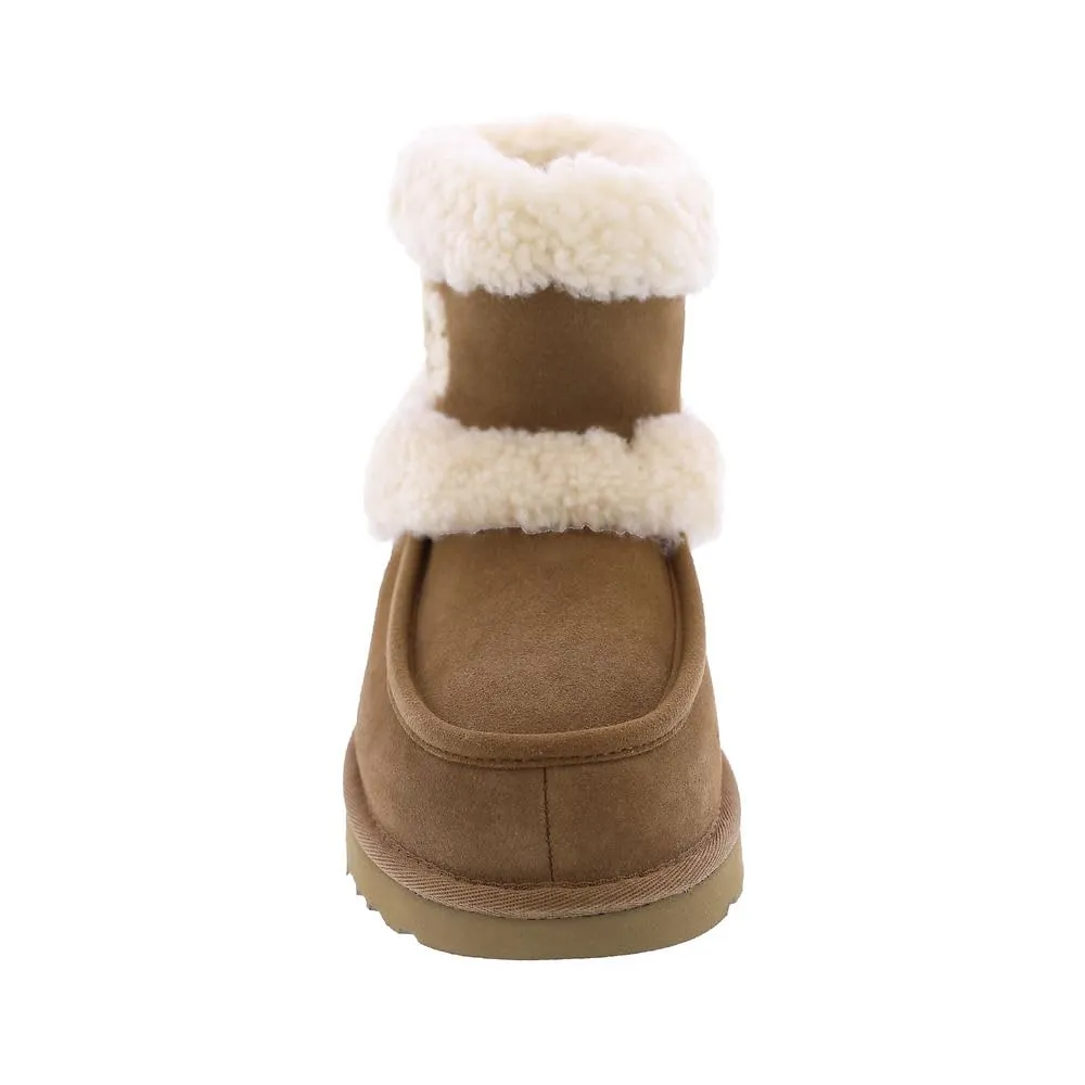 Women's Shoes UGG ULTRA MINI UGGFLUFF Ankle Boots 1145410 CHESTNUT