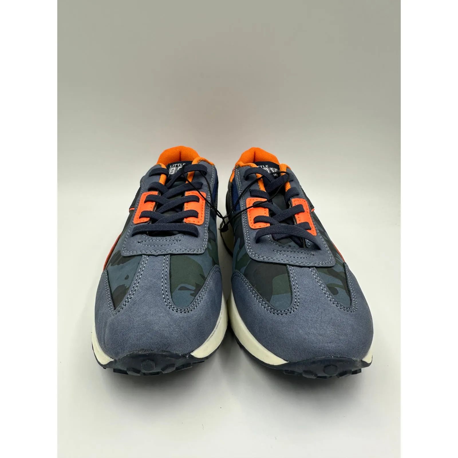 Women's Size 7, Blue Camo with Orange Accents Casual Sneaker